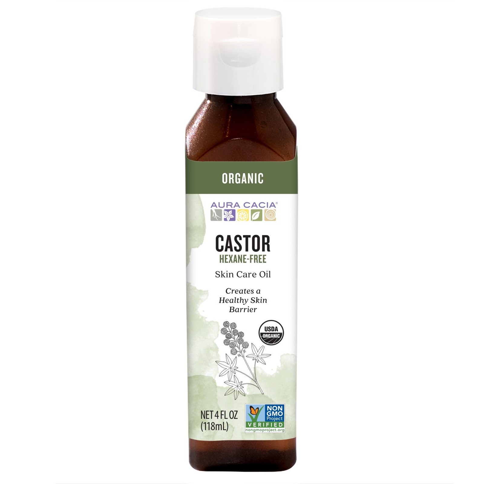 USDA Organic Castor Oil for Skin Care  100% Pure Botanical  4 fl oz