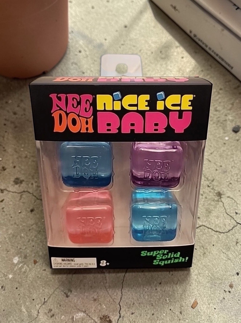 NeeDoh Nice Ice Baby 4 pack, Set of Four Nee Doh Mini Nice Cube Pink Blue Purple