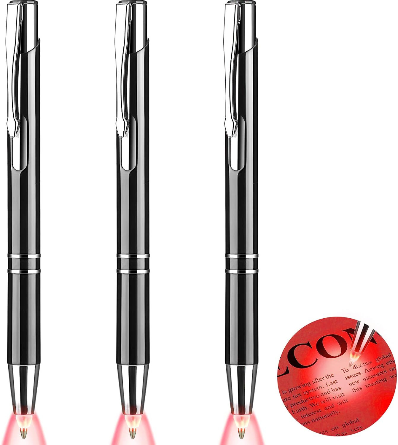 Lighted Tip Pen Flashlight Writing Ballpoint Pens LED Penlight Light up with Bri