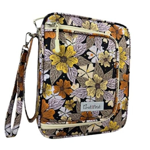 Bible Cover Case for Women,Church Study Book Bible Bag,Bible Carrying Floral#1