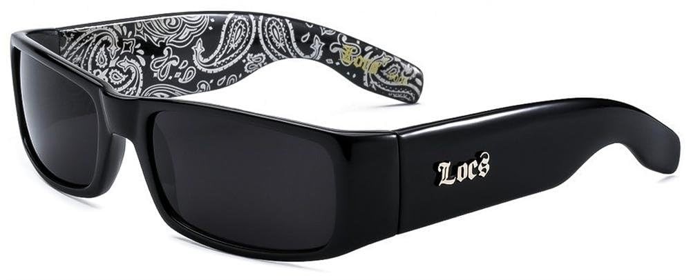 LOCS Sunglasses Hardcore Black 0103 142mm, Bandana 