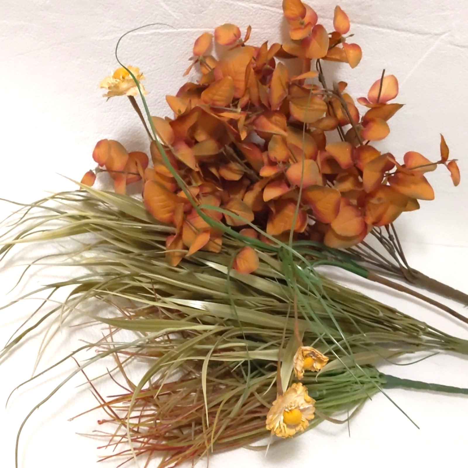 Plastic Grass Flowers Green Brown Yellow Floral Arranging Wreaths Crafts
