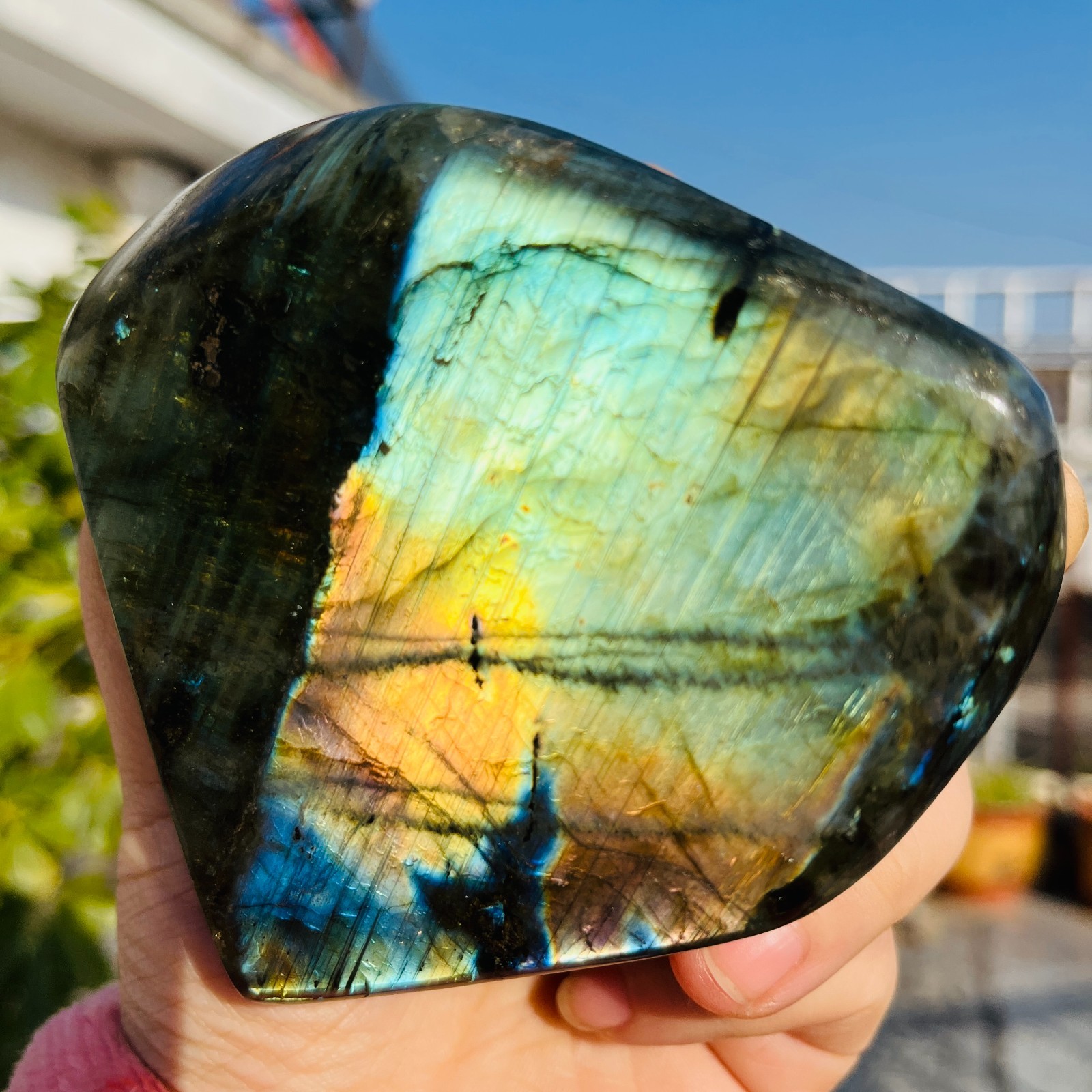 1.7LB Natural Gorgeous Labradorite QuartzCrystal Stone Specimen Healing