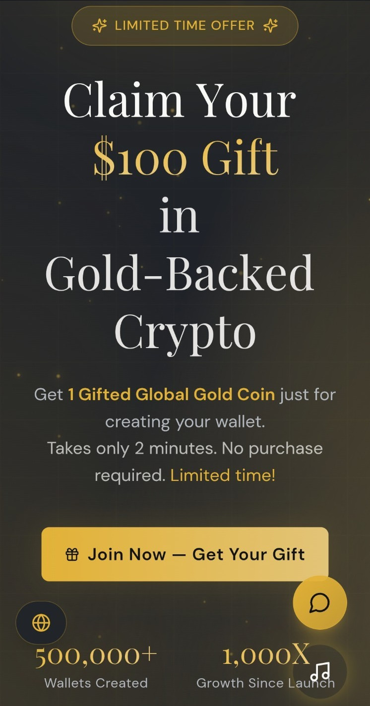 Crypto Wallet Preloaded w/ GGC Coin Claim Gift no Cost Global Gold Coin Referral