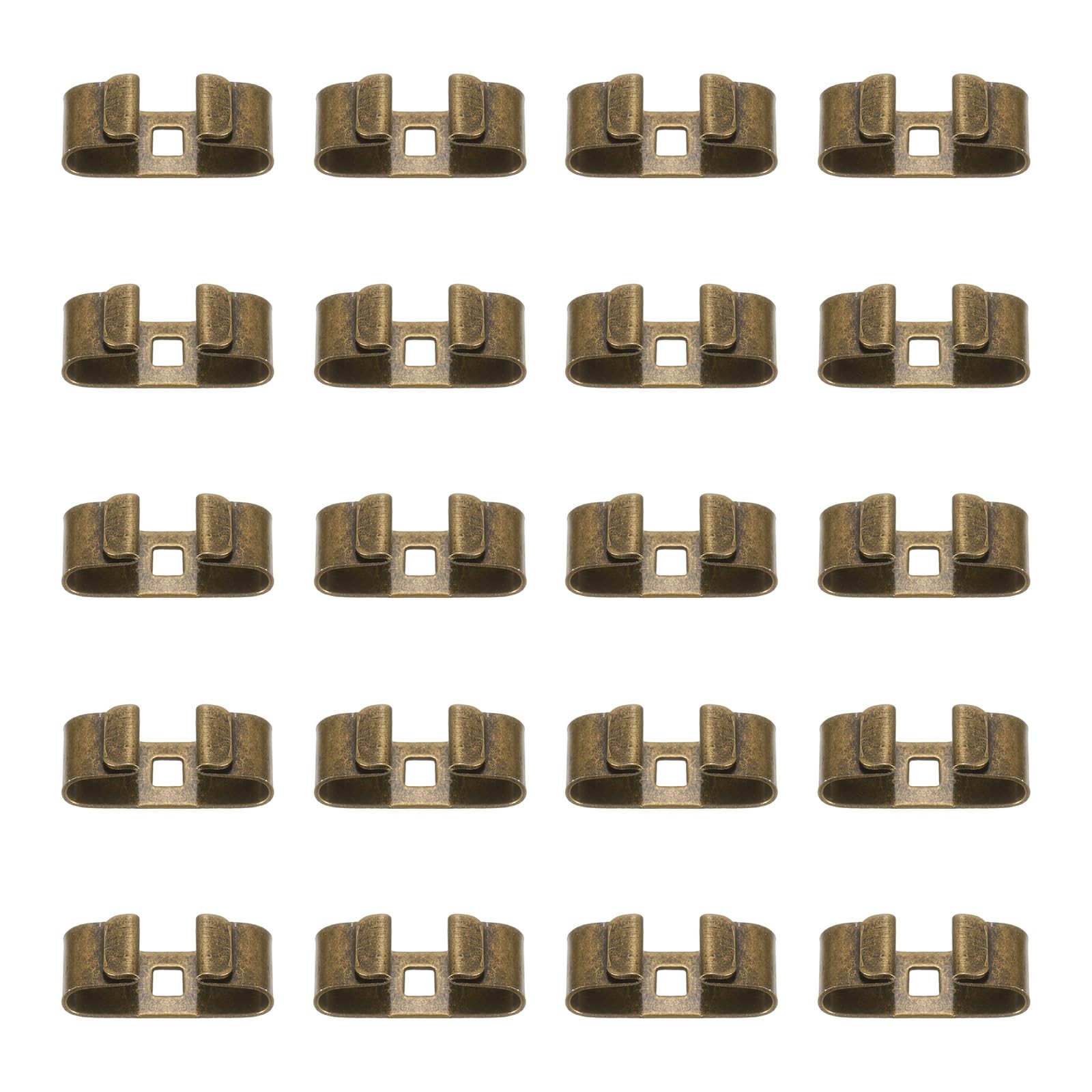 PATIKIL 20 Pcs Bolo Tie Slide Clasp, Rectangle Blank Buckle 0.75", Bronze 