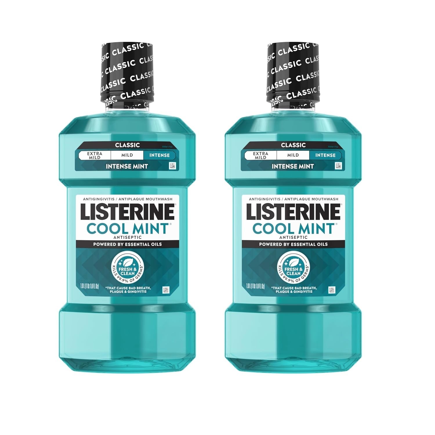 Listerine Antiseptic Mouthwash, Cool Mint Flavor, 1L (Pack of 2)
