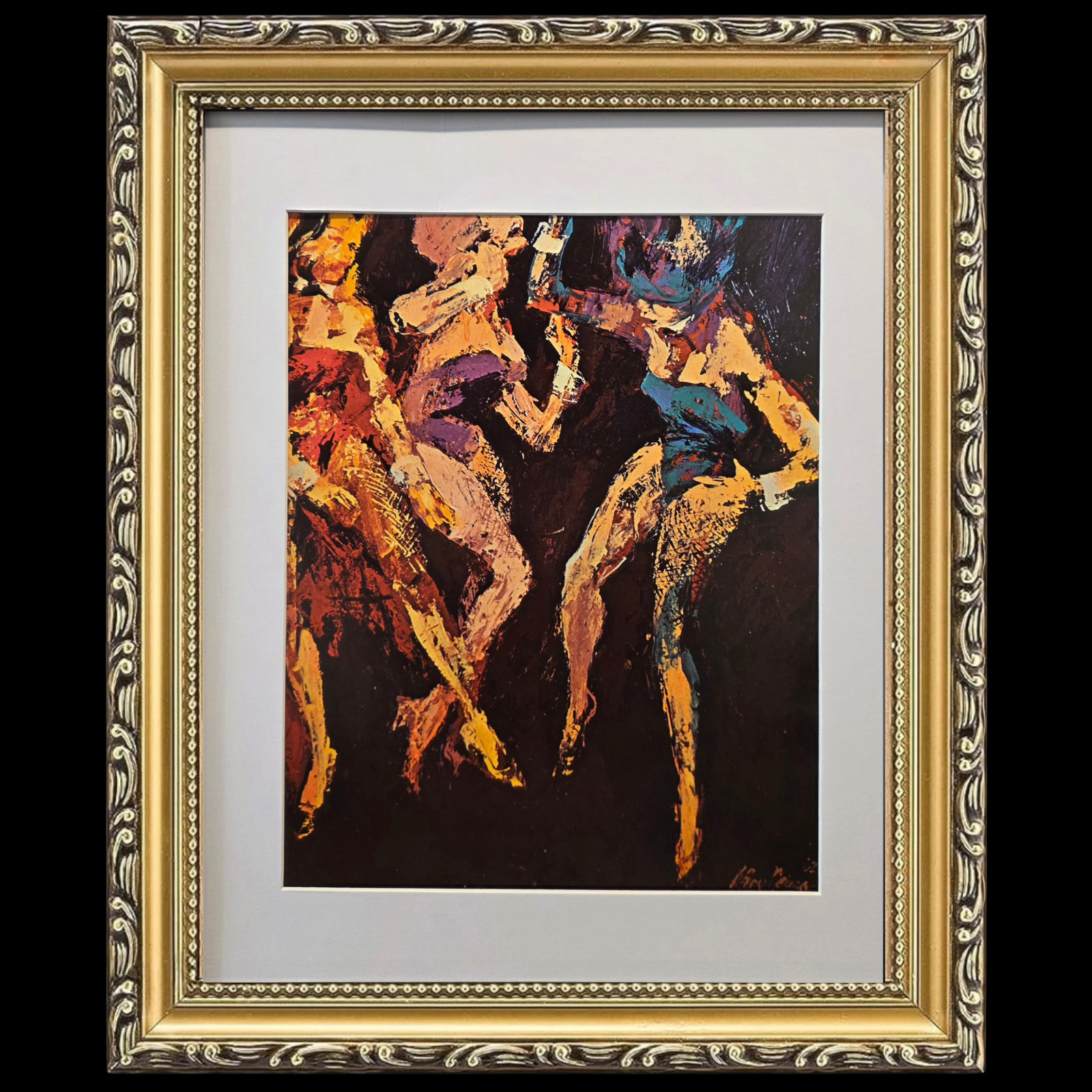 LeRoy Neiman Un-Named Playmates 1974 Vintage Plate Signed Framed Art Print