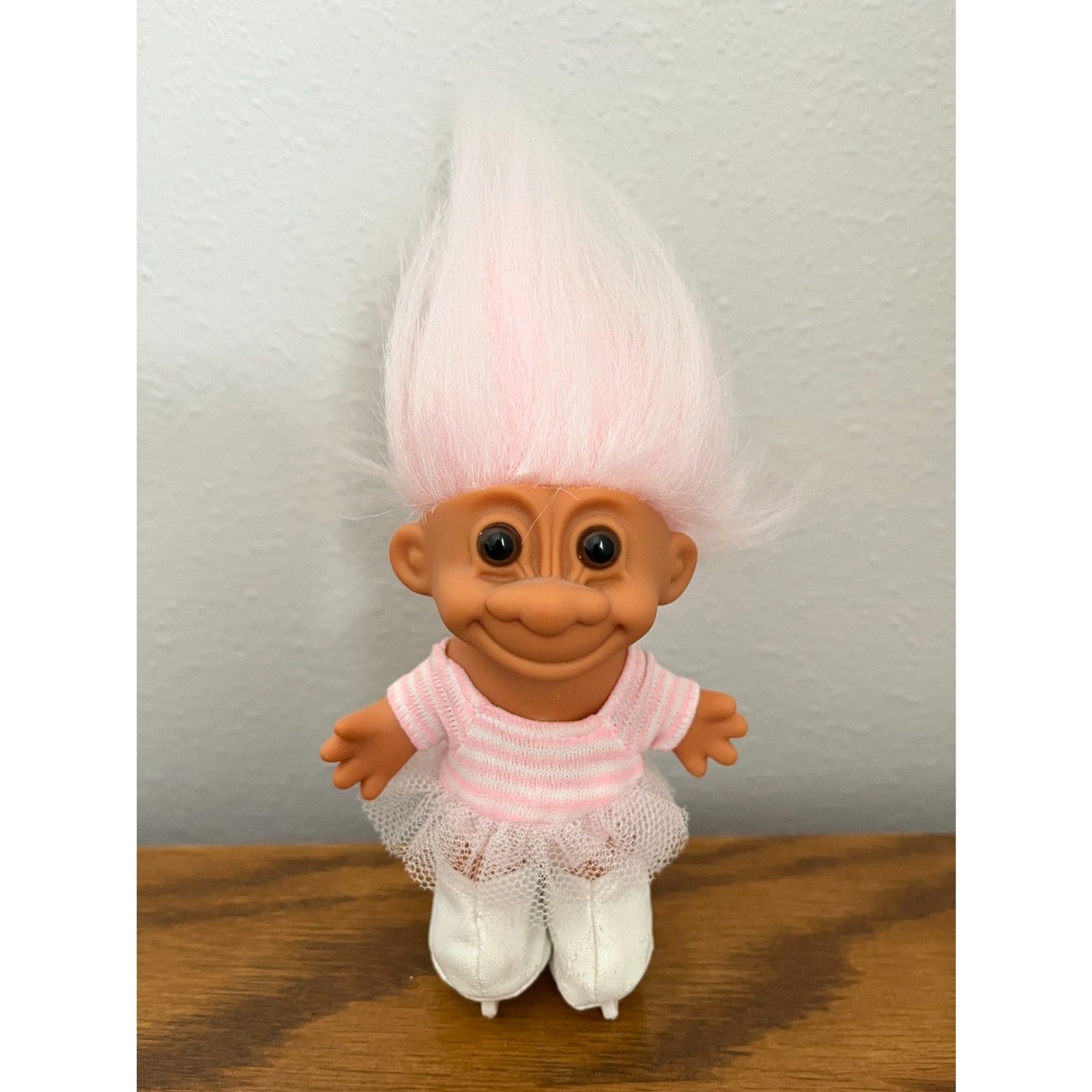 Vtg Russ Berrie Ballerina Ice Skating Troll Doll - EUC