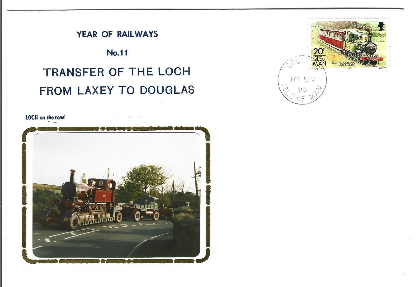 ISLE OF MAN 1993 YEAR OF RAILWAYS COVER No. 11