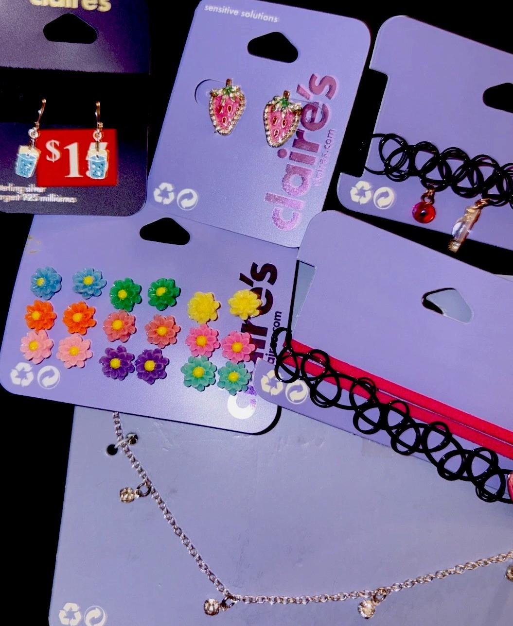 Claire’s /Jewelry Lot 6pcs /New /Chokers /Earrings Studs /Belly Chain /Gifts.