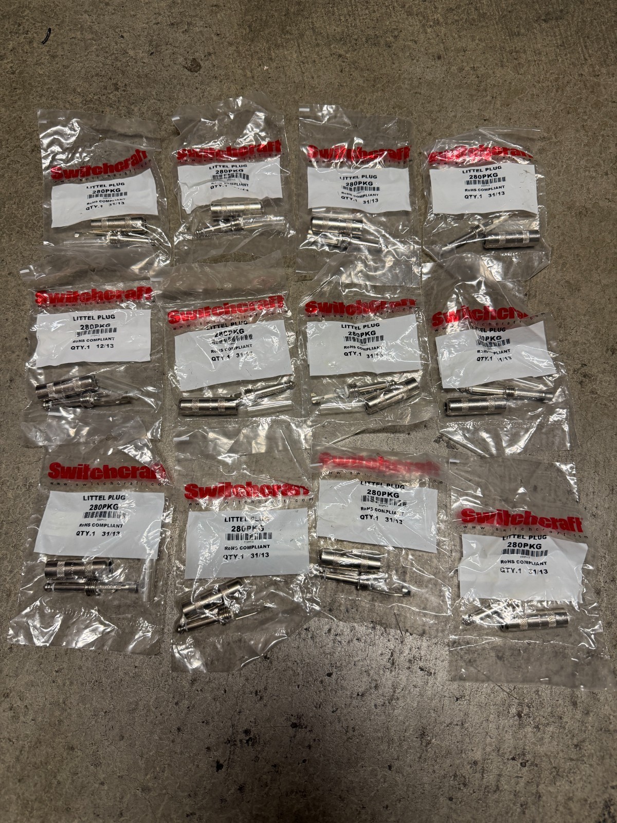 SWITCHCRAFT 226 and 280 1/4" Male Mono Cable Mount Connector (Bundle of 18)