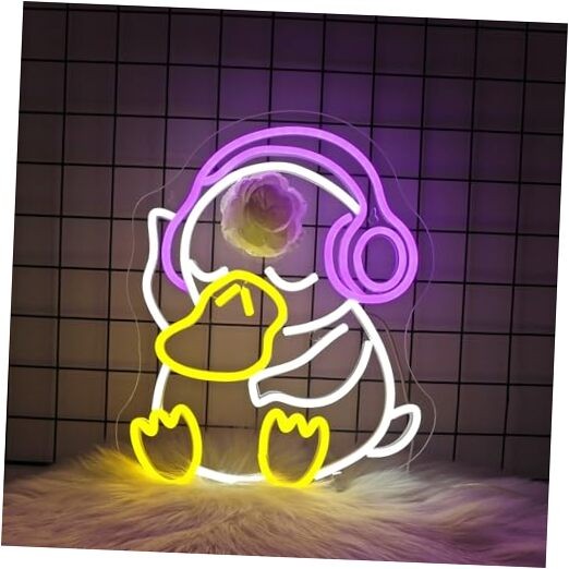 Neon Sign - LED Neon Signs for Wall Decor, Cute Animal Light Up Led Sign Duck