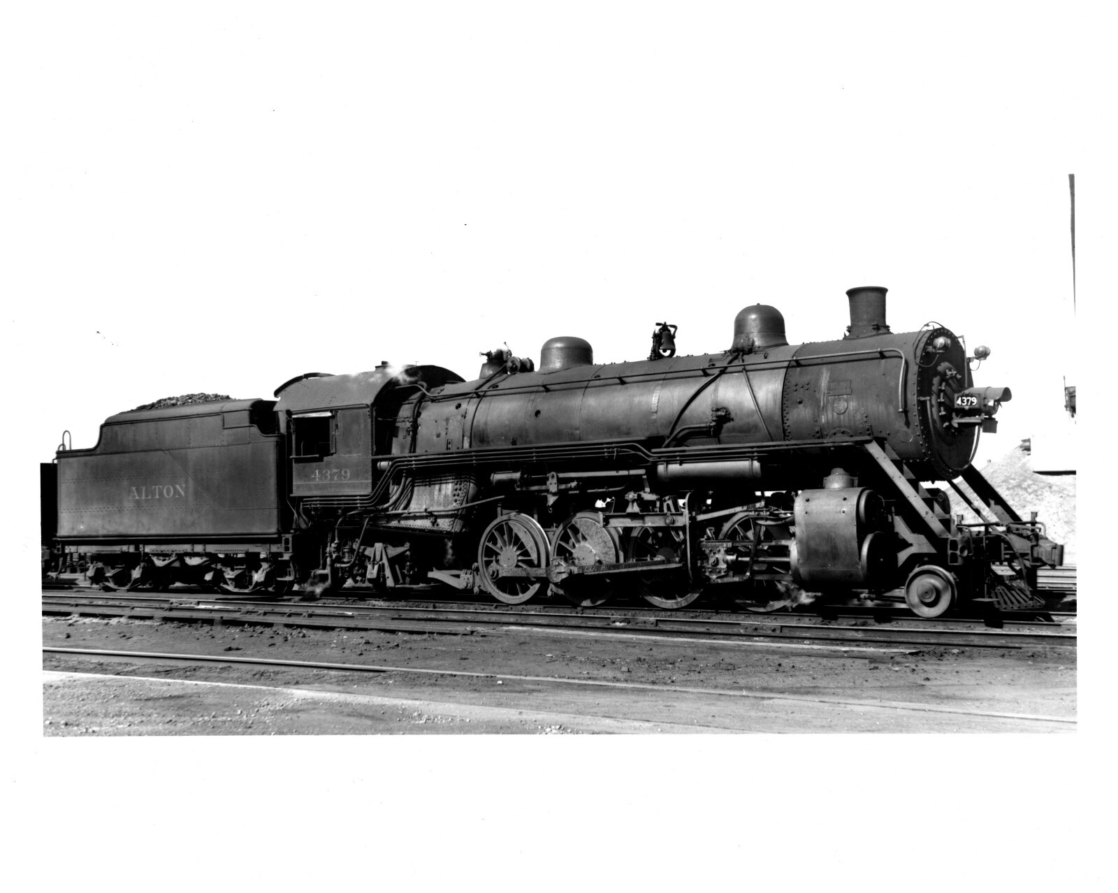 RAILROAD TRAIN ALTON 4379 AT VENICE ILLINOIS 4/19/1937 8 X 10 B & W PHOTOGRAPH