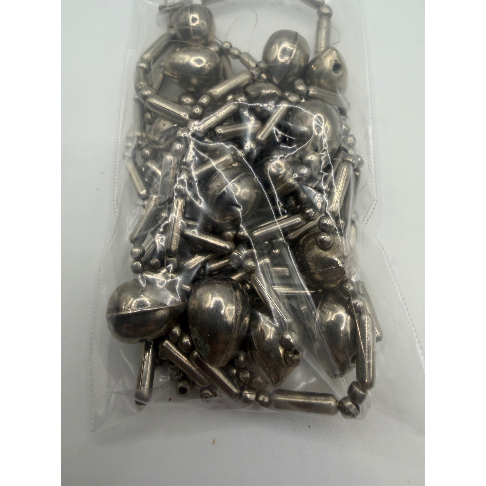 Vintage Silver Tone Metal Bead Lot 2.6 oz Jewelry Making Supply