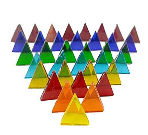  700 Pieces Stained Glass Triangle Mosaic Tiles Cathedral Glass Translucent 