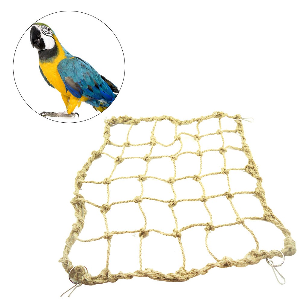  Natural Birdcage Rope Ladder Parrot Swing Toys Climbing Net for Pet
