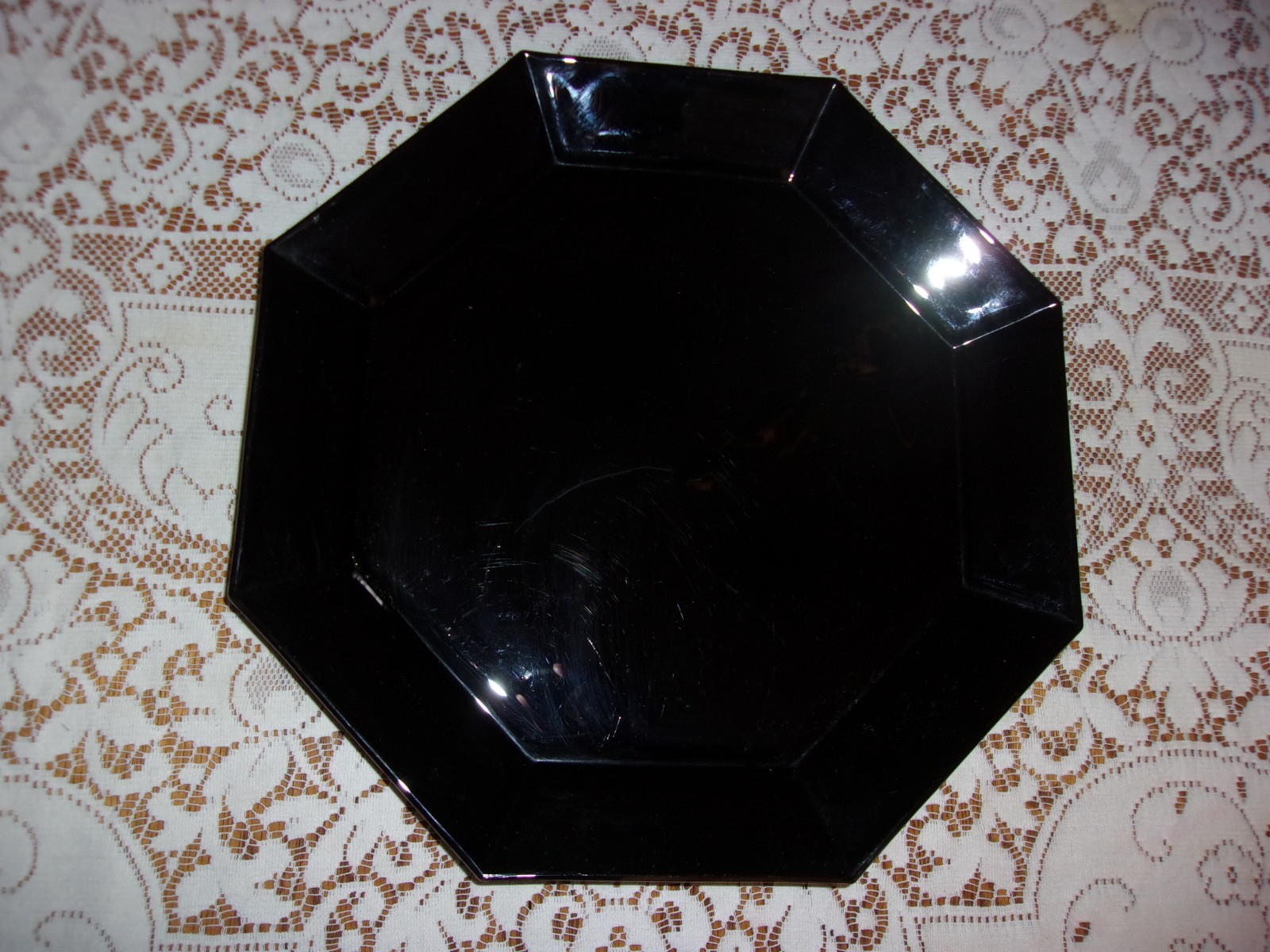 Black Glass Arcoroc Octime 12.5 Inch Serving Platter