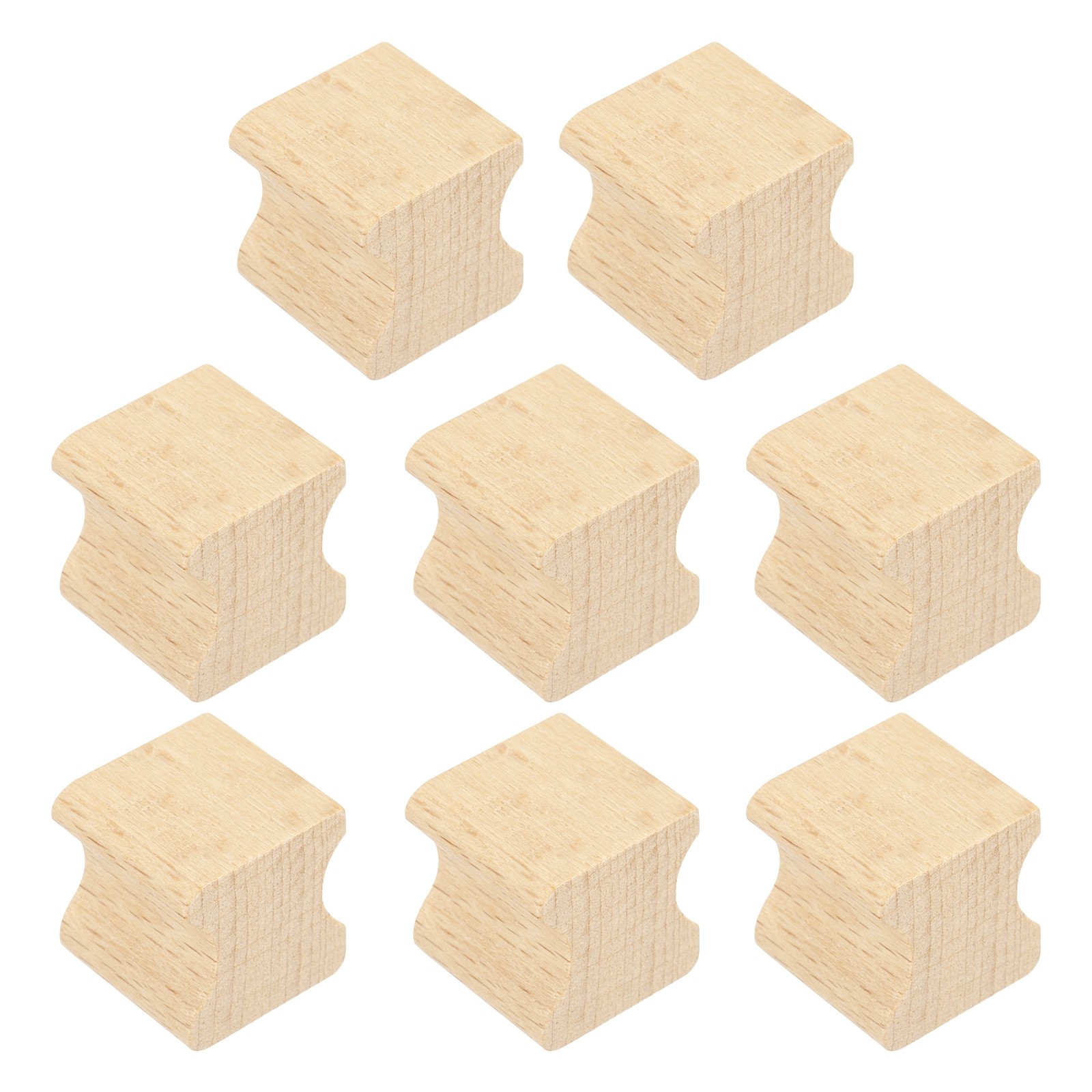20x20mm Wooden Stamp Block, 8 Pcs Blank Rubber Stamp Mounts, Wood Color
