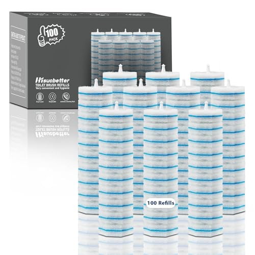 100 Pack Disposable Toilet Brush Heads, Toilet Bowl Wand Refills, Toilet 