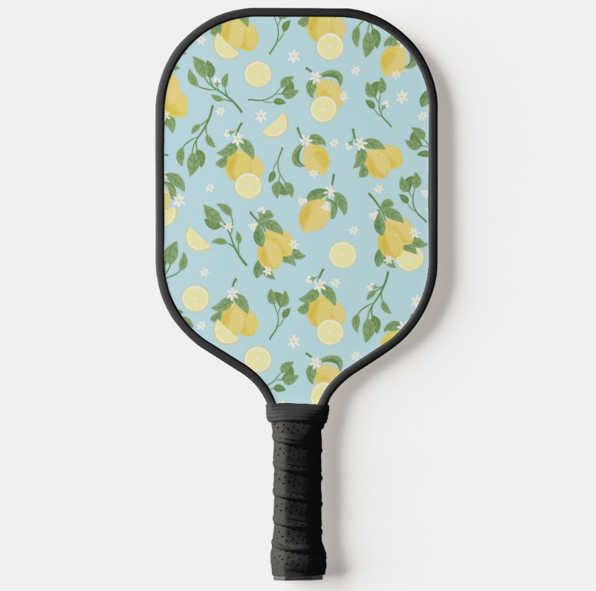 Lemon Pattern Blue Pickleball Paddle