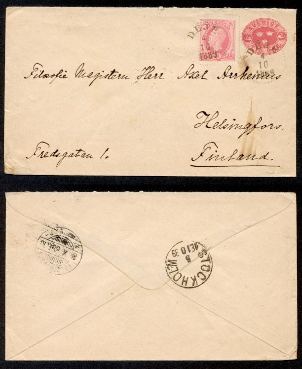 SWEDEN 1889 UPRATED ENV TO FINLAND