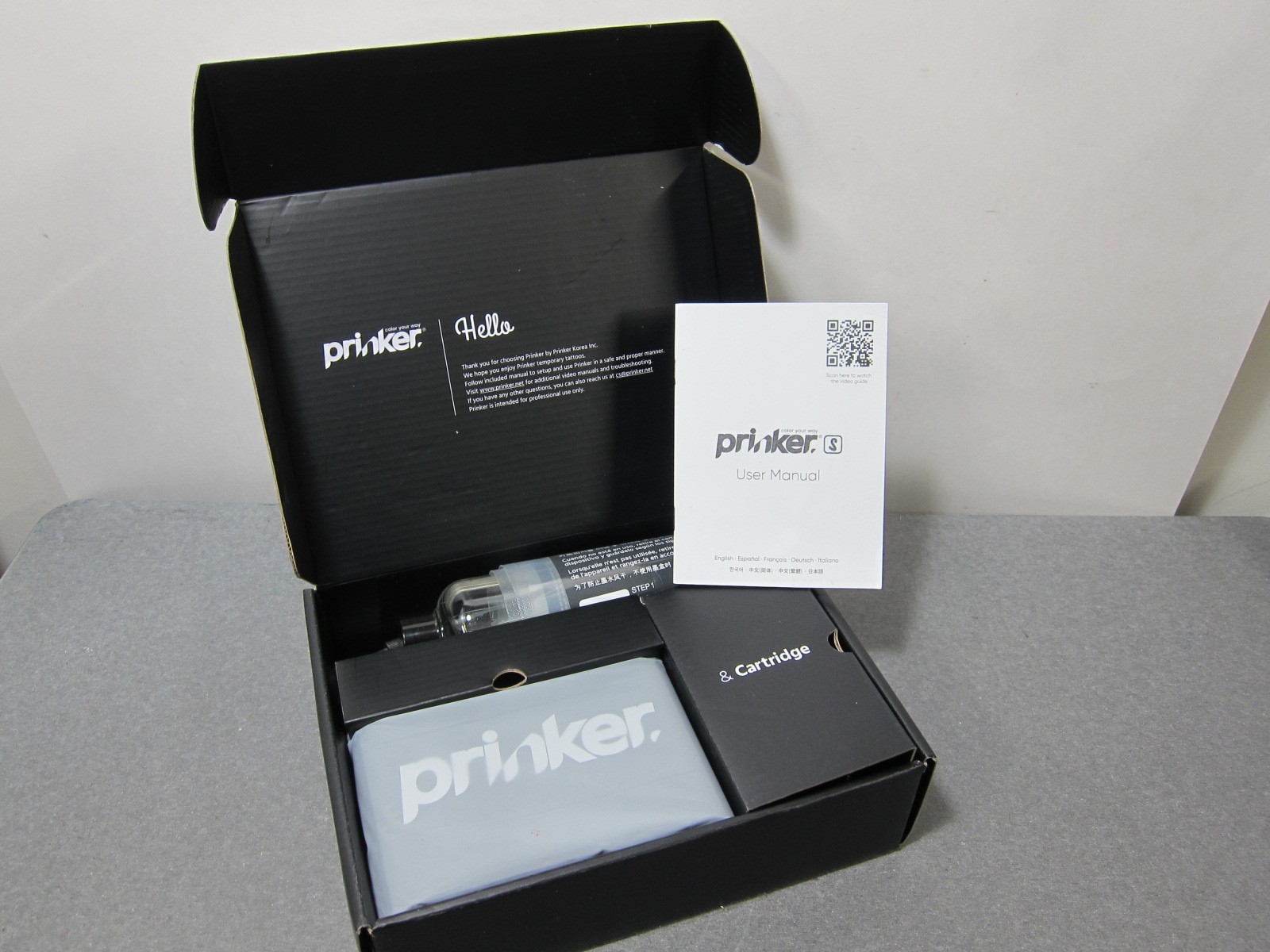 New Prinker S Black Custom Temporary Tattoo Device Machine - NEW IN OPEN BOX