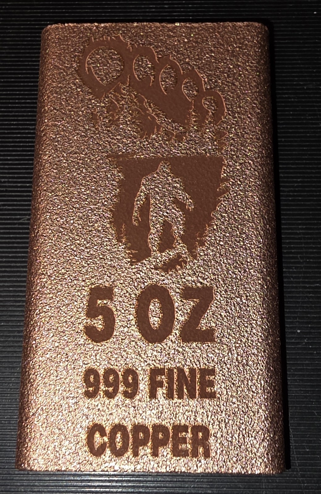 Copper BIGFOOT INGOT 5 Oz .999 FINE COPPER      