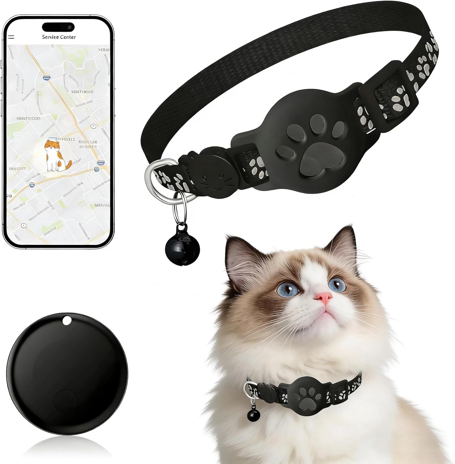 Lightweight GPS Collar for Cats – Waterproof with Real-Time Tracking & Alerts