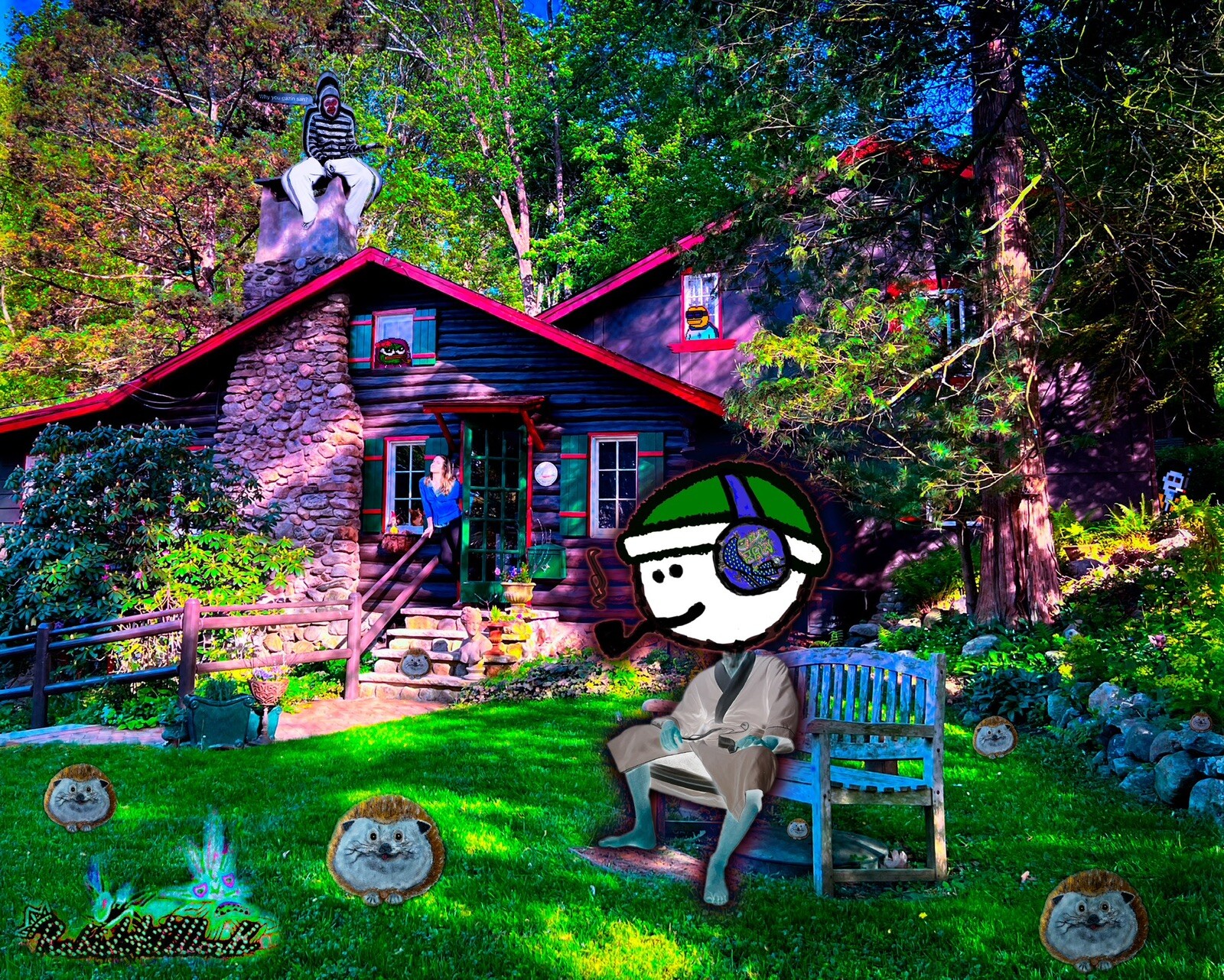 RAW HEADs #141 Chillin Mfer 1of1 Digital Street Art Brut by RabidArtWork