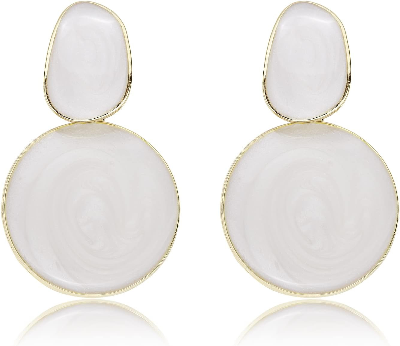 Handmade Circle round Dangle Drop Earrings for Women Girls Colorful S925 Sterlin