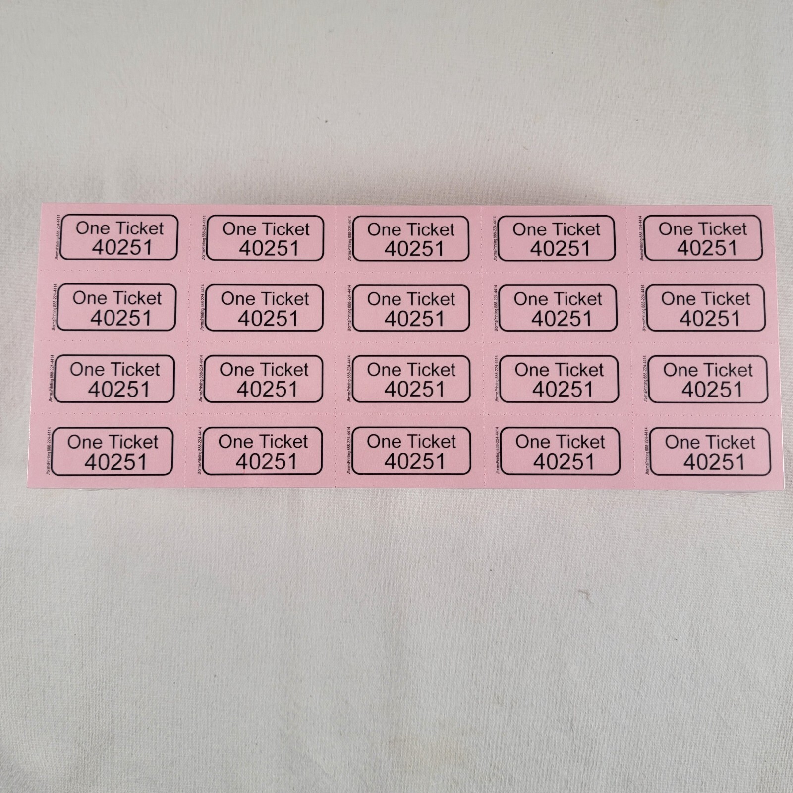 Sheet Tickets Ride Tickets Carnival Tickets Drink Tickets 250 count Pink