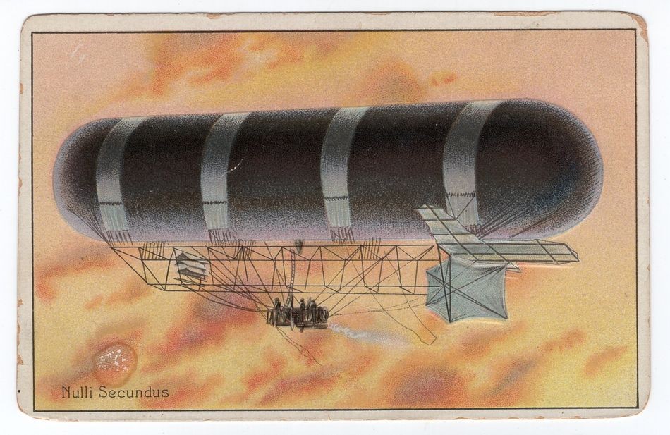 Zeppelin / Posta Aerea AK Brake Balloon Zero Secundus Labelled Never Used (