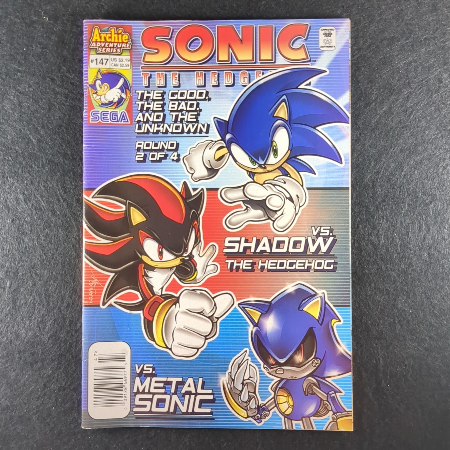 Sonic The Hedgehog #147 - Low Print Run - Newsstand - Vs. Shadow & Metal Sonic!