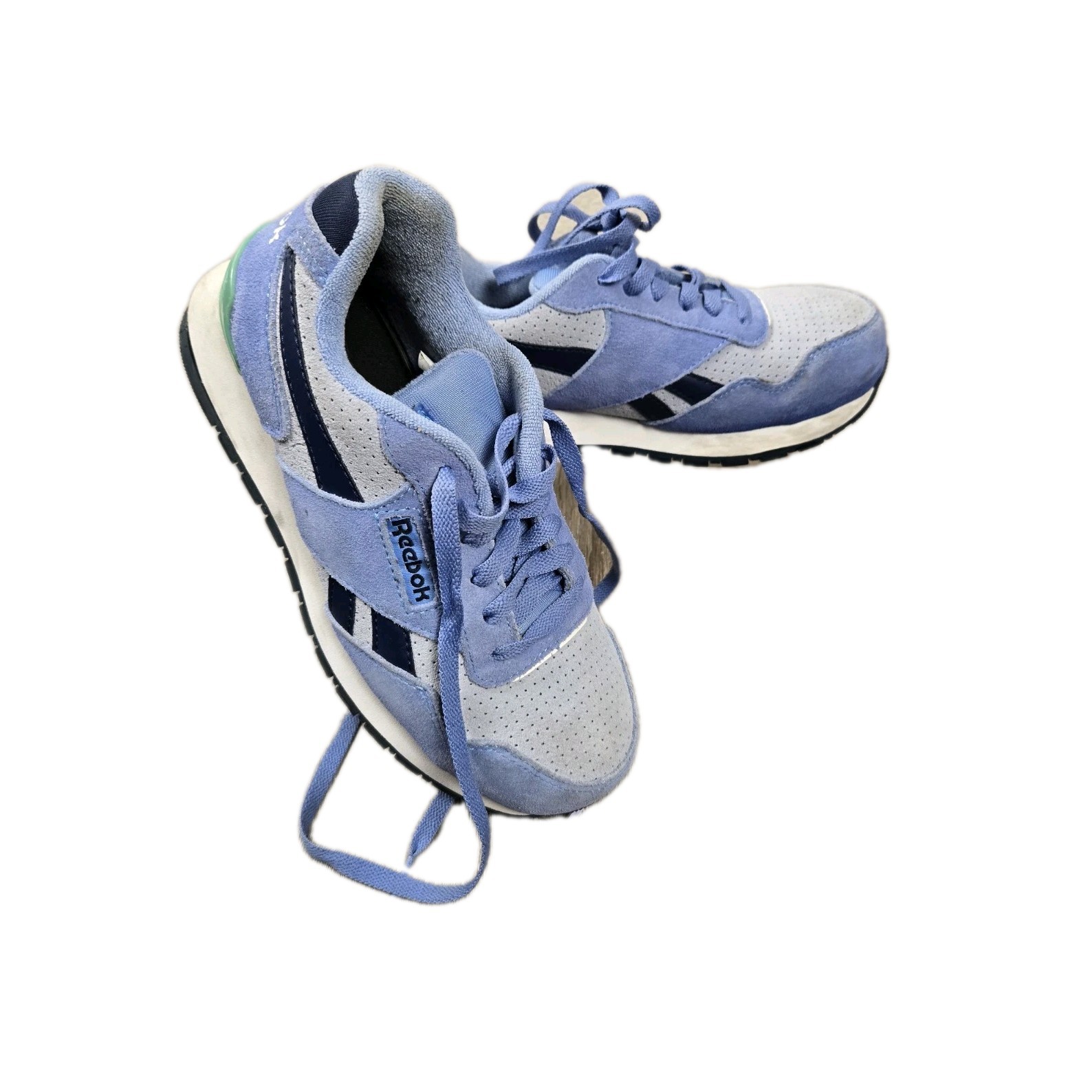 Reebok Harman Work Sneakers Composite Toe RB091 SD10 SR Blue Suede Sz 6.5 – READ