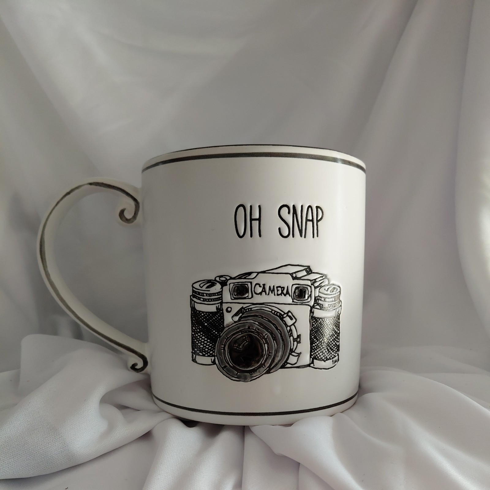 Oh Snap Camera Ceramic Stoneware Mug Spectrum Designz Blue Sky 21oz Coffee