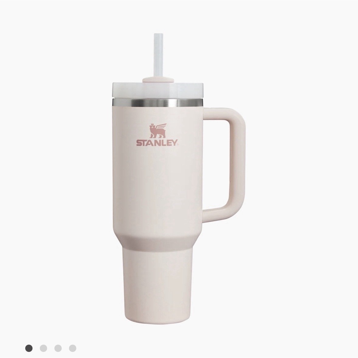 Stanley Beige Insulated Tumbler with Handle, Straw, Lid, Drink Through Lid