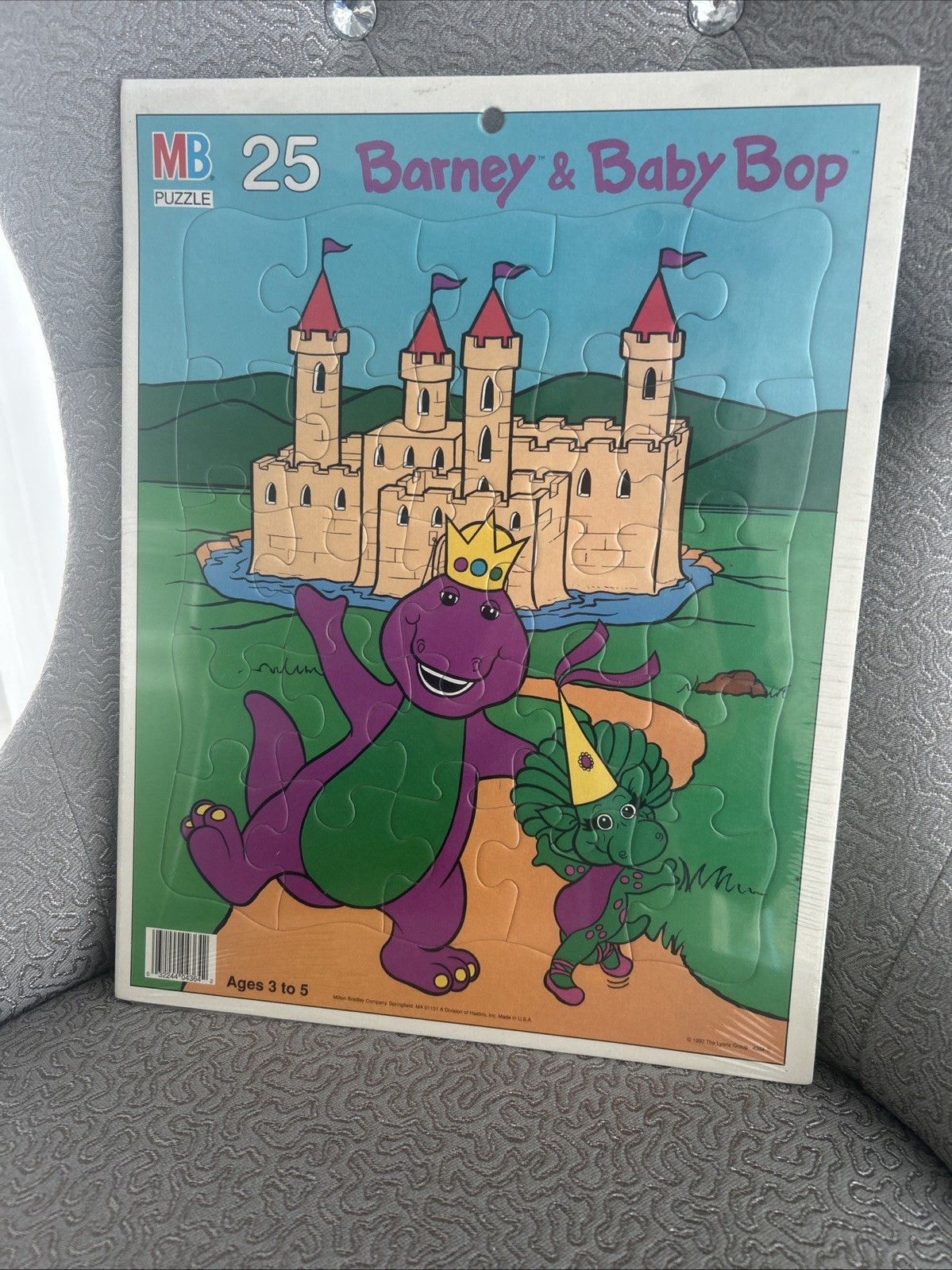 Vintage Milton Bradley Tray Puzzle 4364-3 3-5yr 25pcs Barney and Baby Bop 1992