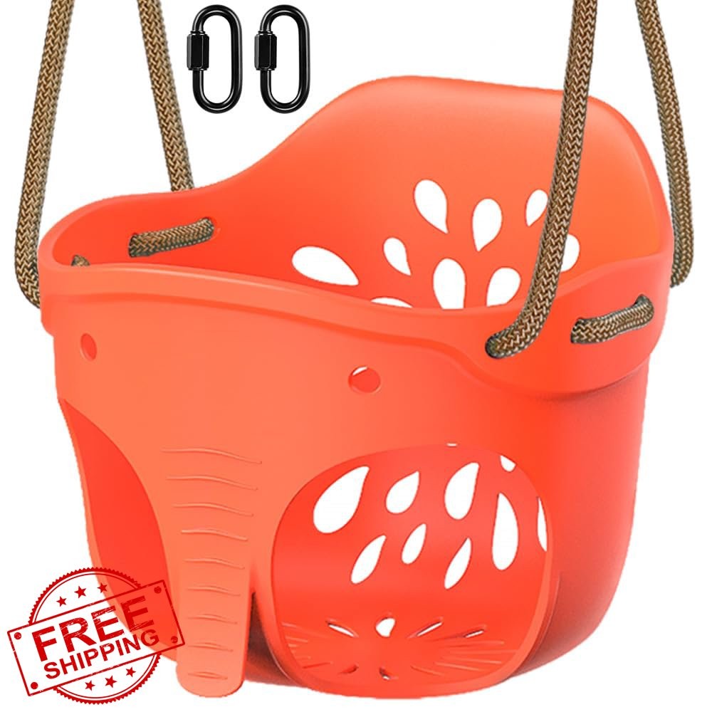 SELEWARE Toddler Swing Seat Elephant High Back Full Bucket