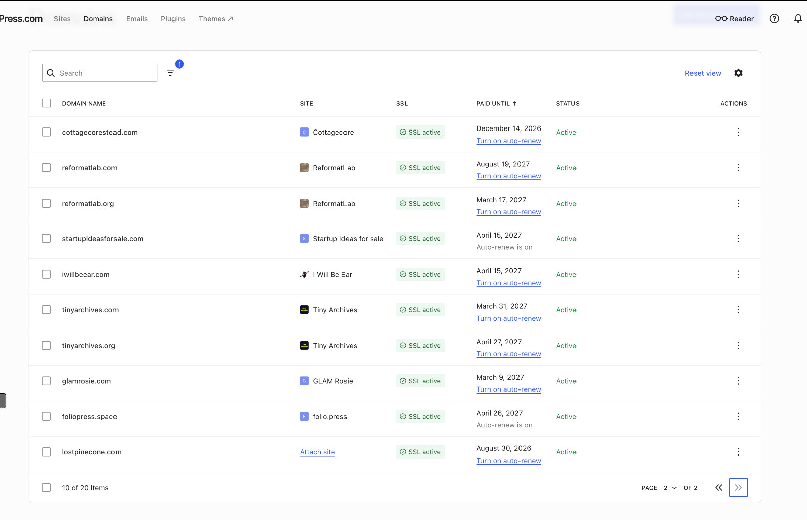 mypersonalarchives.com and mypersonalarchives.org two (2) TLD domains