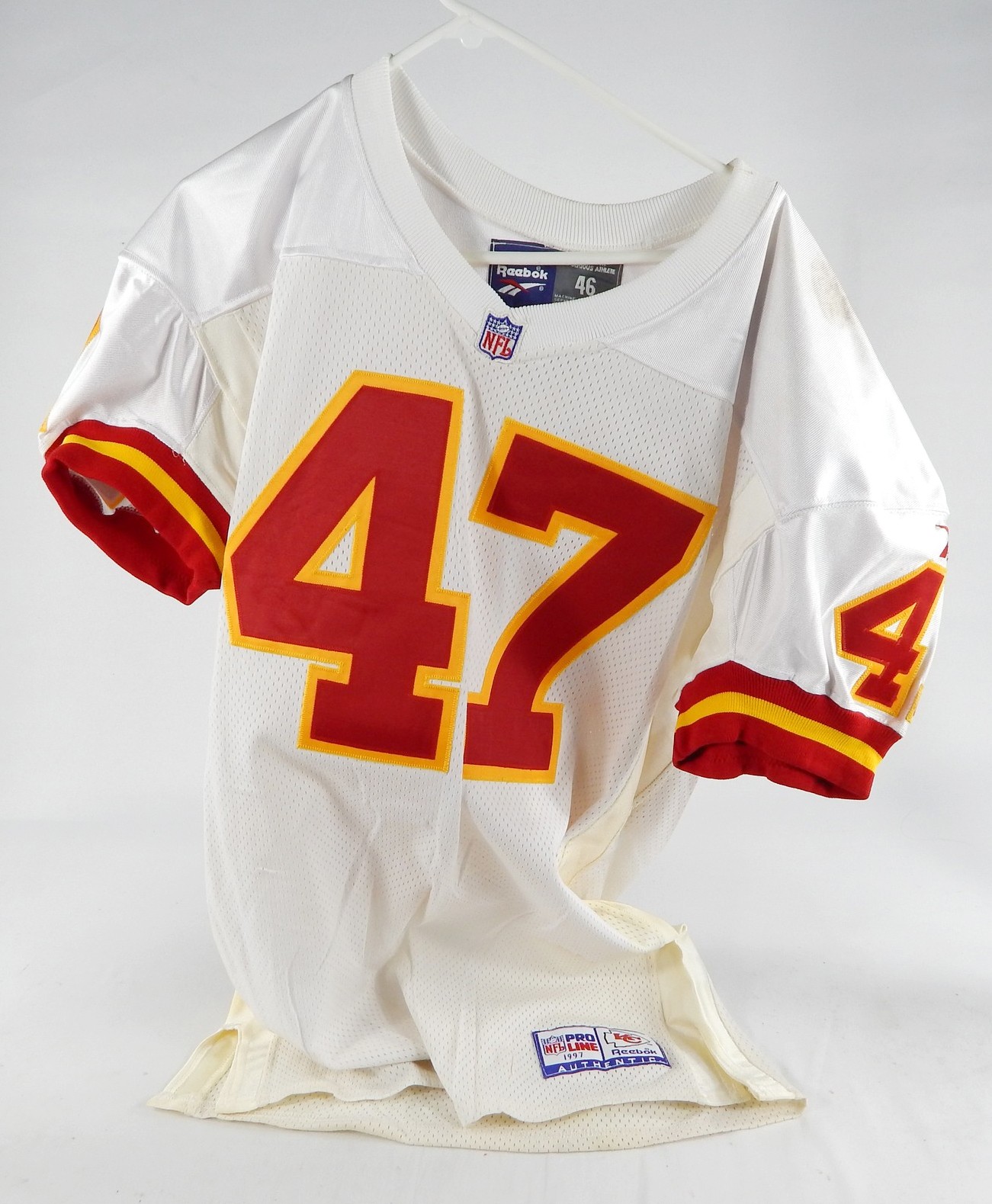 1997 Kansas City Chiefs Bob Rosenstiel #47 Game Issued White Jersey 46 DP70870