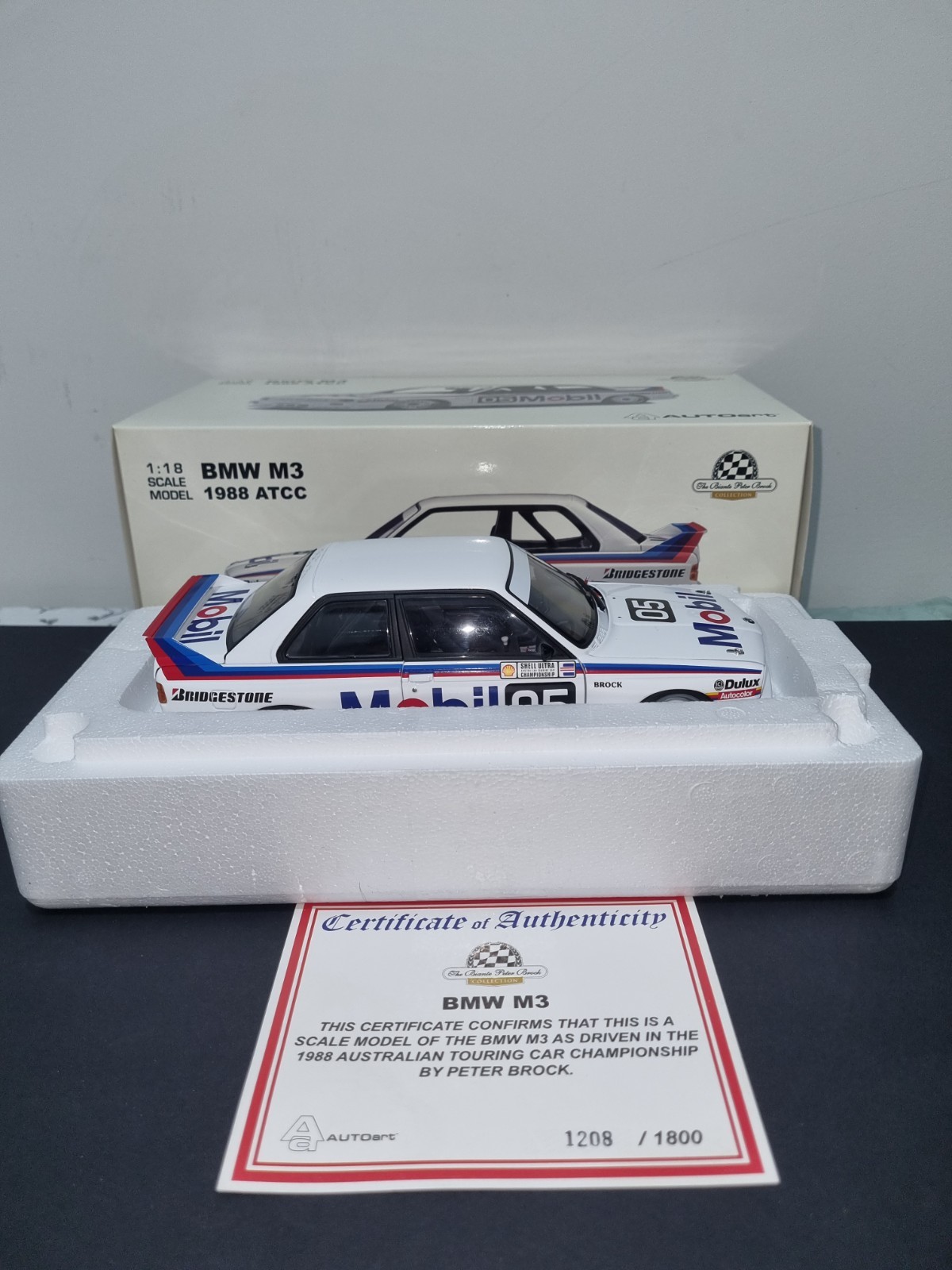 1/18 Autoart Biante 1988 ATCC Peter Brock  #05 BMW M3