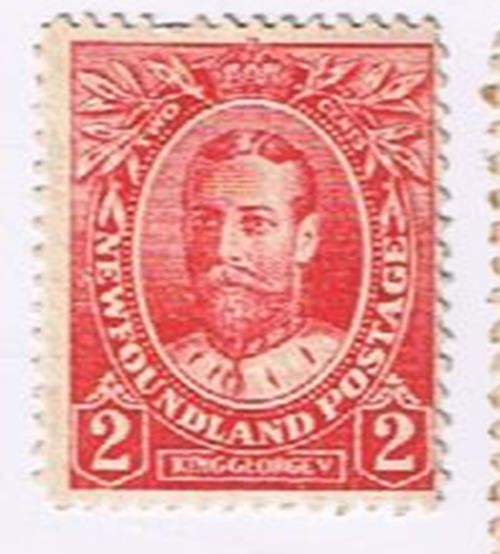Stamp Newfoundland Canada #105 2 Cent Red King George V Used A