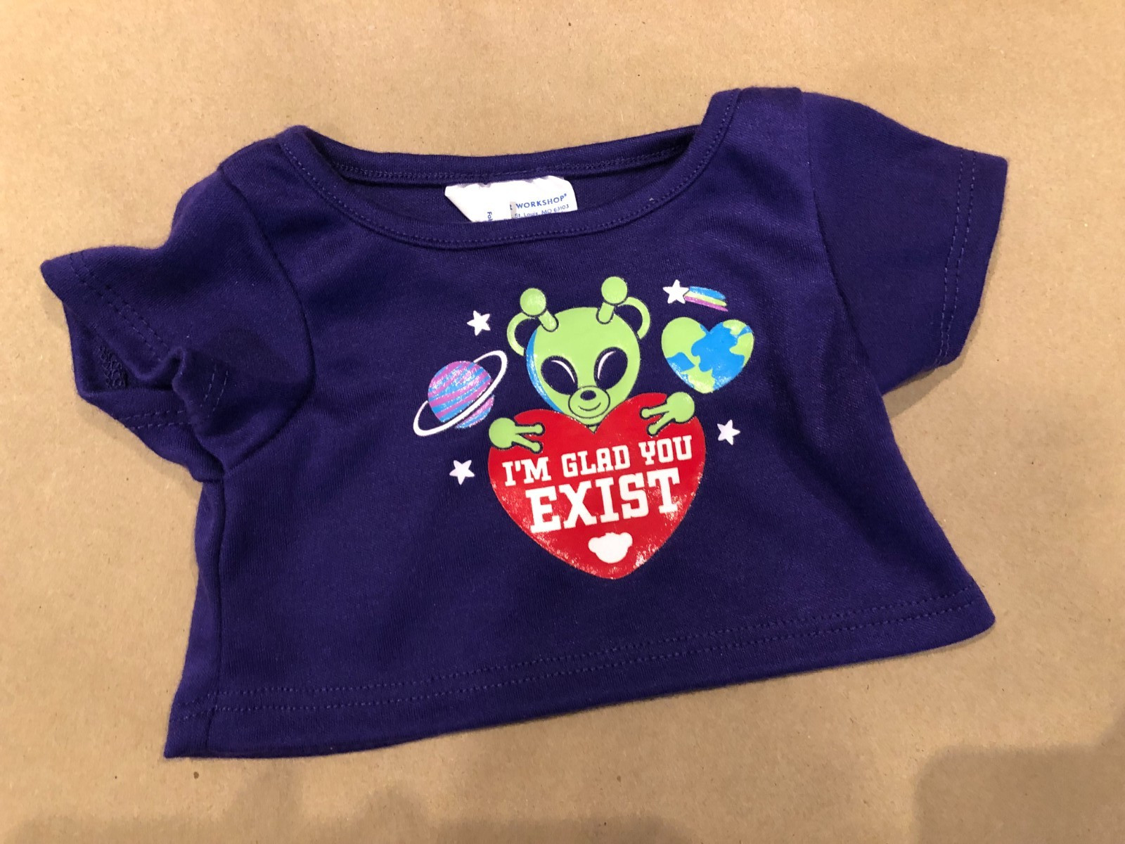 Build A Bear Alien Shirt "I'm Glad You Exist"
