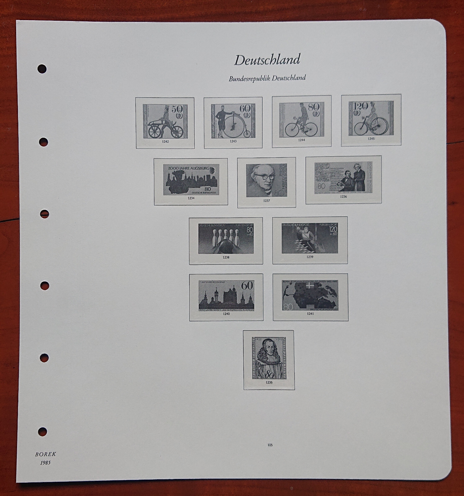 Vordruckblatt Federal Republic Germany Borek 1985 S.S.105 Bicycles Bowling