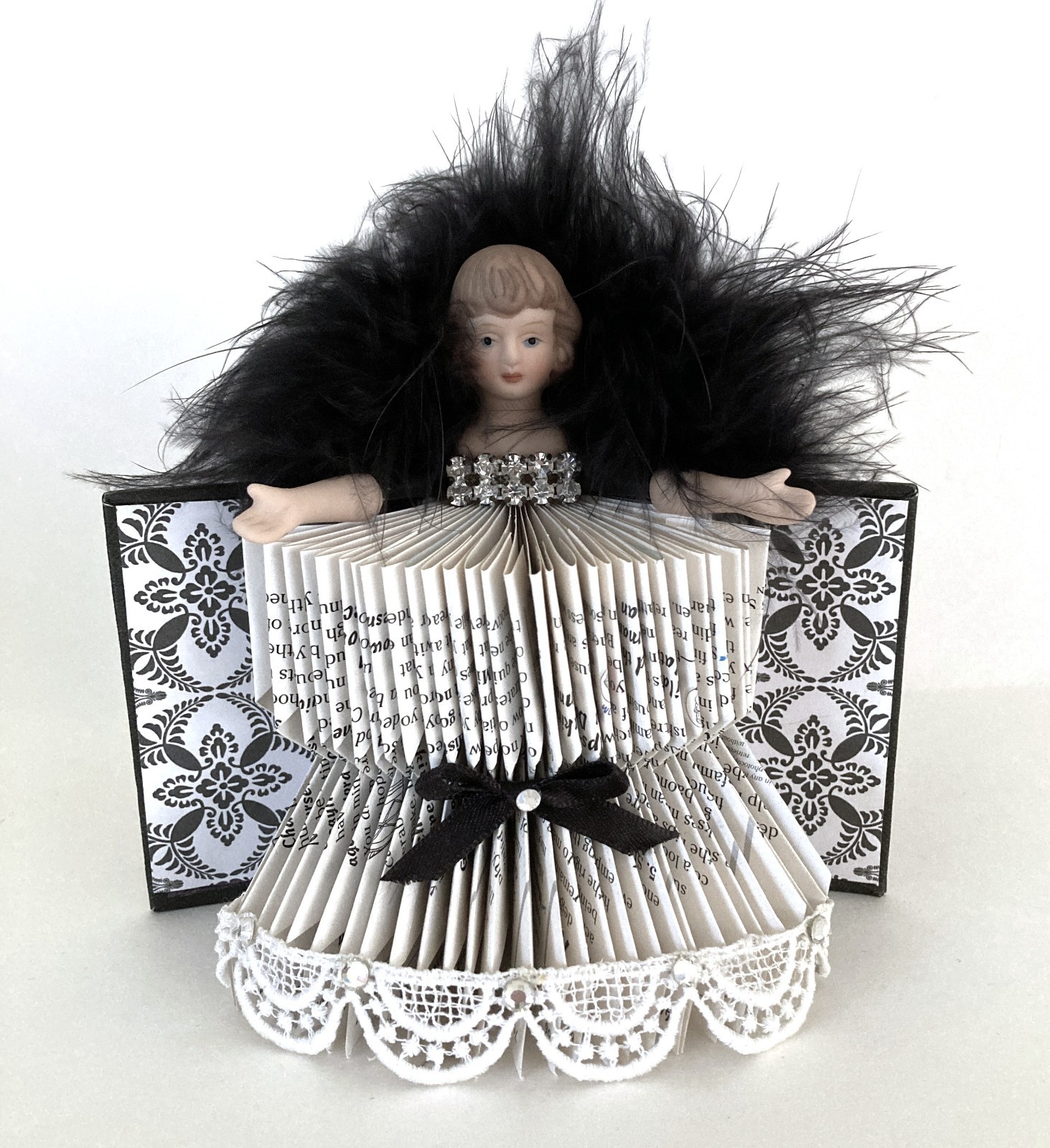 Altered Art Book Doll Assemblage OOAK Handmade Signed Unique Book Lover