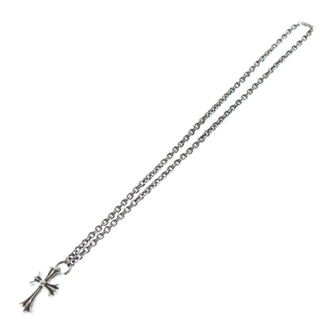 Chrome Hearts Silver Cross Pendant Rope Chain Necklace 50cm