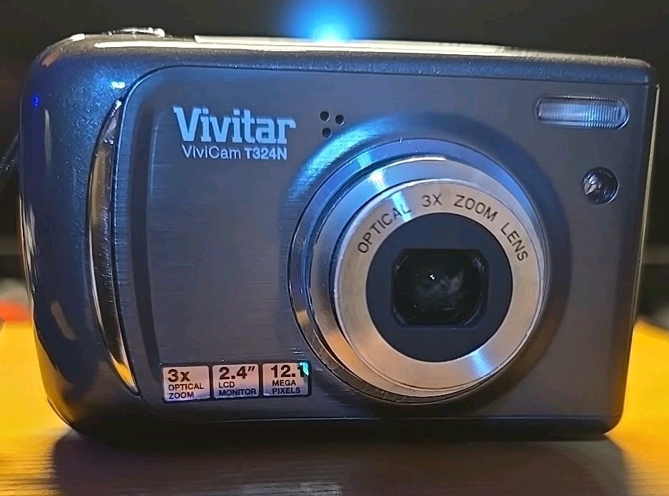 Vivitar ViviCam T324N Digital Camera 12.1 MP 3x Zoom 2.4” LCD Camera 