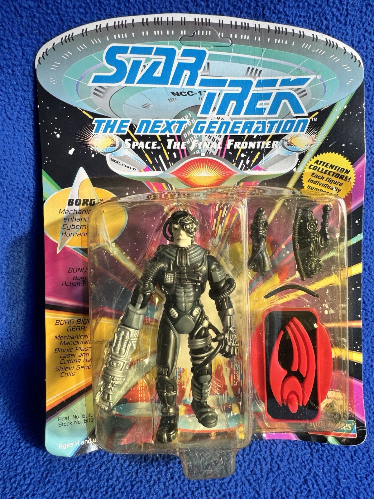 1992 Star Trek Playmates TNG Borg Drone Action Figure MOC Sealed Silver Canon