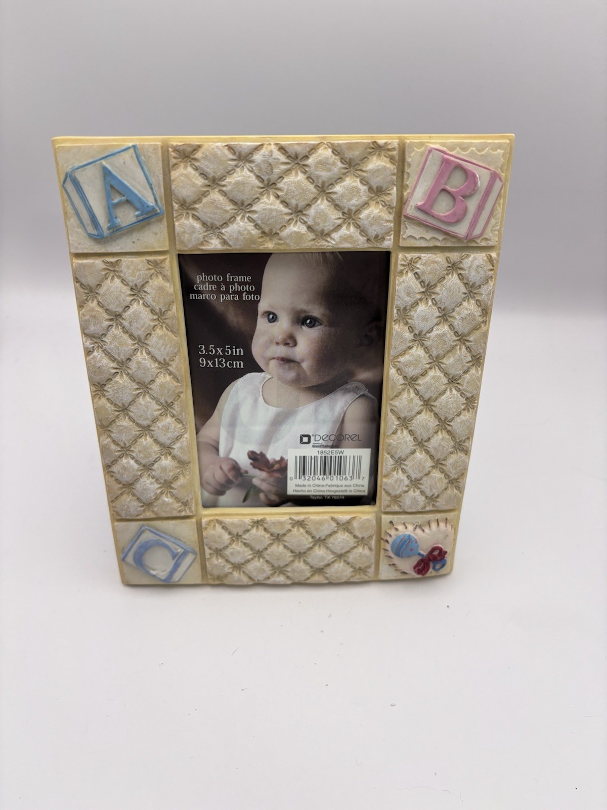Baby Picture Frame Nursery Blocks Rattle 