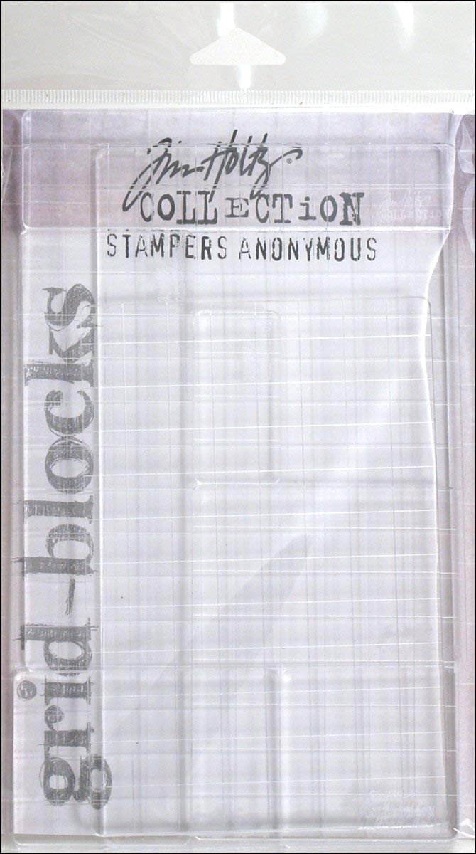 Tim Holtz Acrylic Stamping Grid Blocks - 9 Pc Assorted Sizes for Clear Stamps